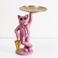 thumbnail image 1 of Storage Tray Cute Dog Sculpture Modern Art Desktop Decoration Resin Key Candy Home Small Jewelry Plate,Pink, 1 of 1