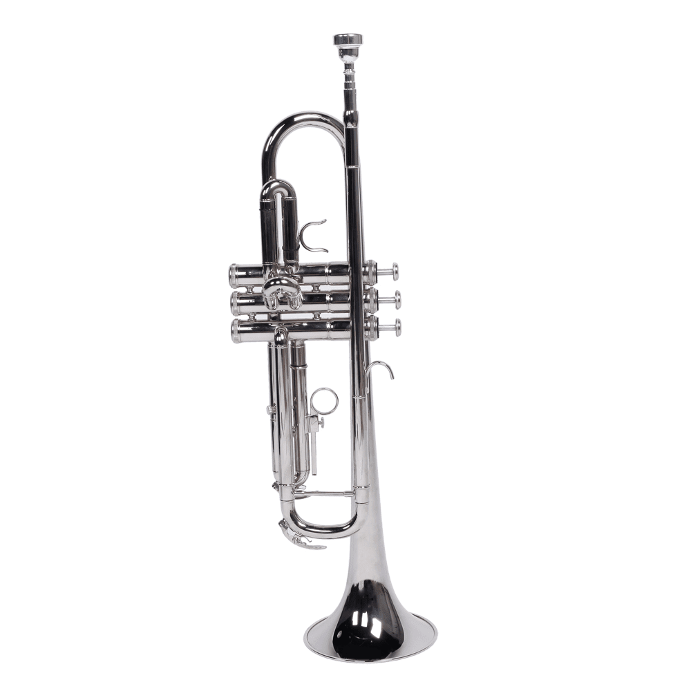 Tcbosik Drop B Trumpet Set for Beginner, Trumpet Instrument with Gloves, Silver