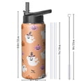 thumbnail image 3 of Cute Halloween Tumbler 18oz with Lid and Straw – Double Wall Stainless Steel Insulated Mug – Pumpkin Ghost Witch Design – Fall Holiday Gift for Women Men, 3 of 6