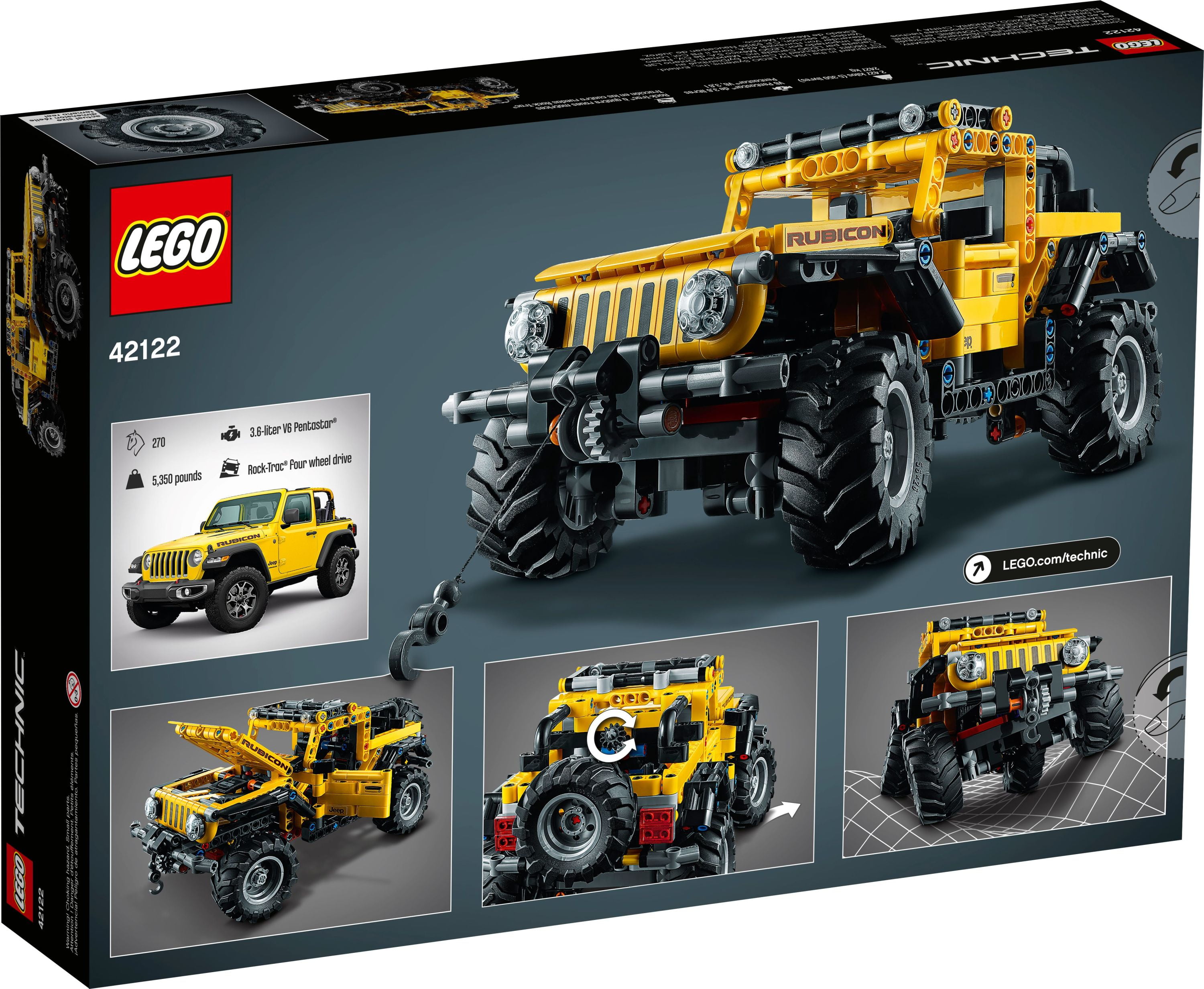 LEGO Technic Jeep Wrangler 4x4 Toy Car Model Building Kit, All Terrain Off  Roader SUV , Gift Idea for Kids, Boys and Girls