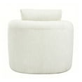 thumbnail image 3 of Fnkosi Accent Chair, Living Room Chairs with 360-Degree Rotation, Corduroy Fabric Reading Chair, No Assembly Required, Single, Cream, 3 of 9
