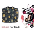 thumbnail image 6 of FORMRS Travel Makeup Bag Large Capacity Train Case Cosmetic Organizer with Adjustable Dividers, Orange Fireflies Pattern, 6 of 8