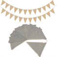 thumbnail image 1 of 11m Linen Bunting, 48 Pcs Rustic Pennant Garland, Hessian Bunting For Wedding Decoration, 1 of 5