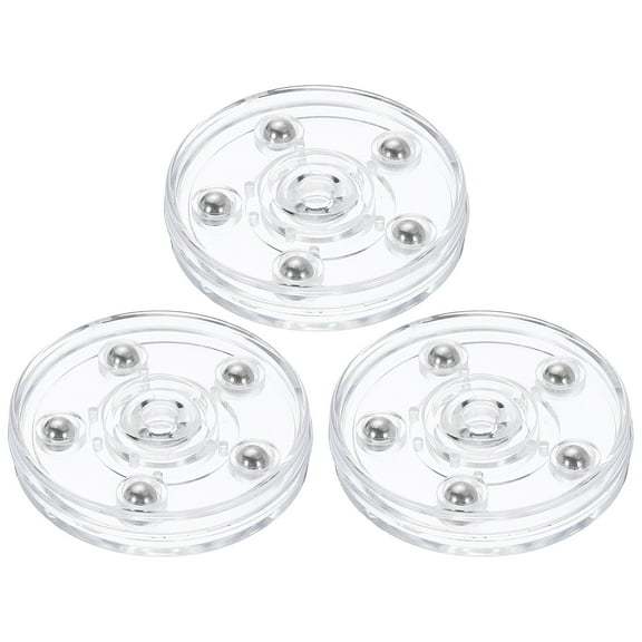 3Pack Acrylic Lazy Susan Turntable, 2.5" Spinner Lazy Susan Turntable Organizer, Acrylic Ball Bearing Rotating Tray for Pantry Spice Rack Decorating, Clear