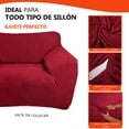 thumbnail image 3 of Cubre Sala LABBA Protector Fundas de Sillón Elásticas Ajustables Set de 3 Piezas Color Rojo Vino, 3 of 11