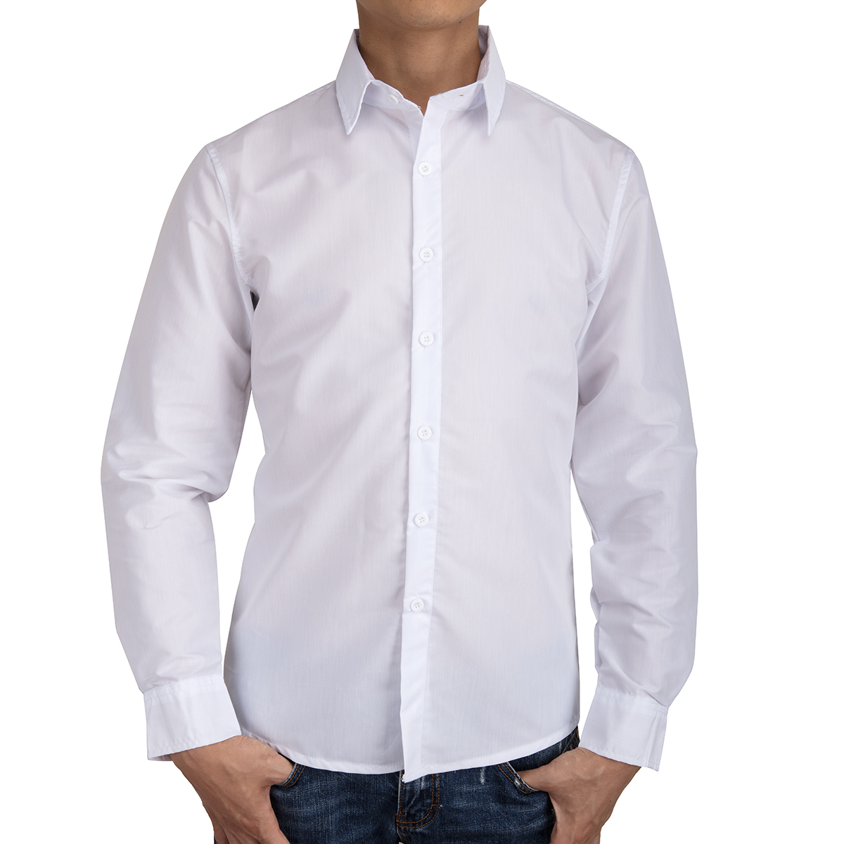 Mens Dress Shirts Long Sleeve Regular Fit Button Down Shirt, 4XL, White -  Walmart.com