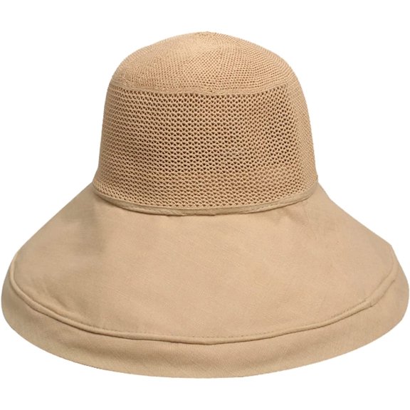 CoCopeaunts Breathable Mesh Bucket Hat Big Wide Brim Summer Outdoor Sun Protection Bucket Cap for Women Plain Fisherman Hat