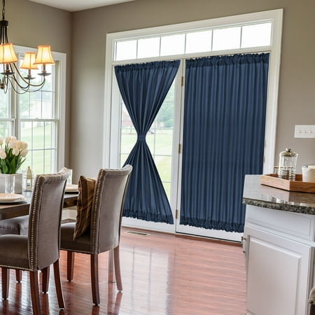 Unique Bargains French Door Window Blackout Curtain Panel Navy Blue 54 X 72 Com Unique Bargains French Door Window, What Size Curtain For 9 Foot Ceiling