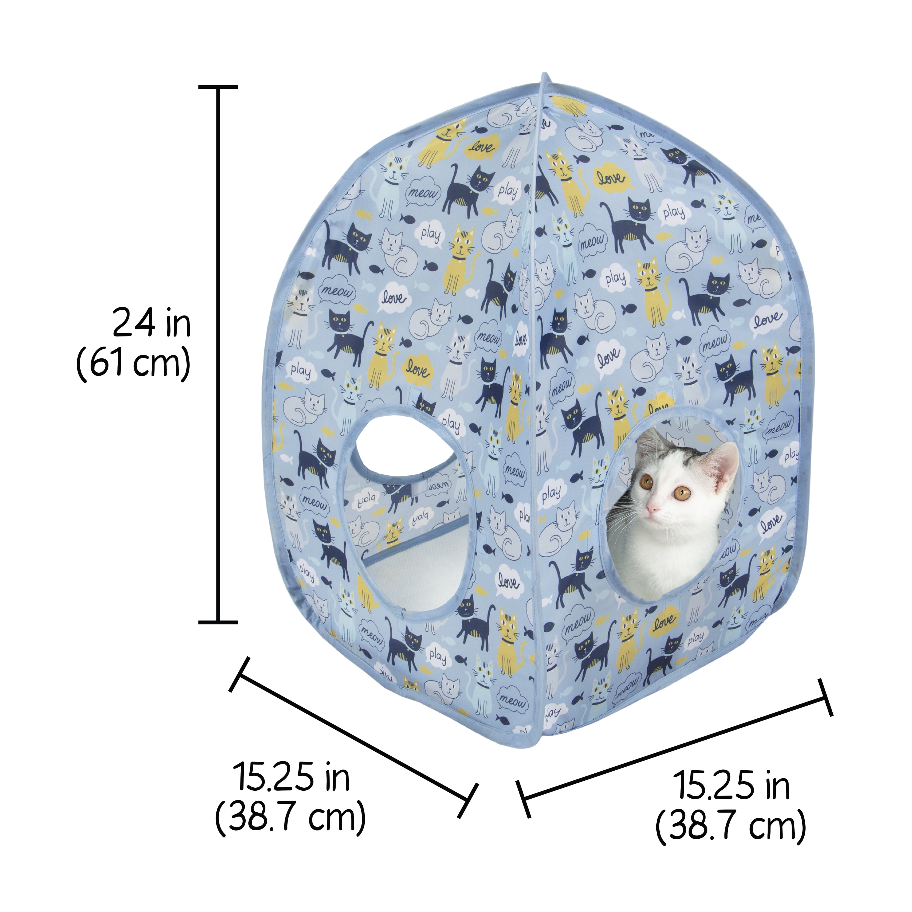 Kitty City Cat Print Play Furniture, Play House, Blue