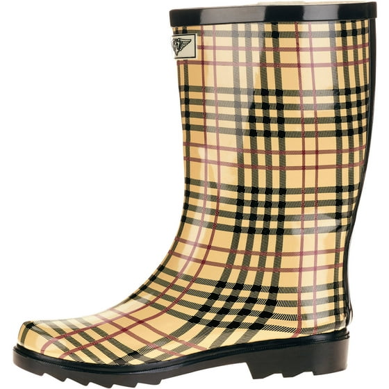 FOREVER YOUNG - Forever Young Ladies Short Shaft Rain Boots Plaid print ...