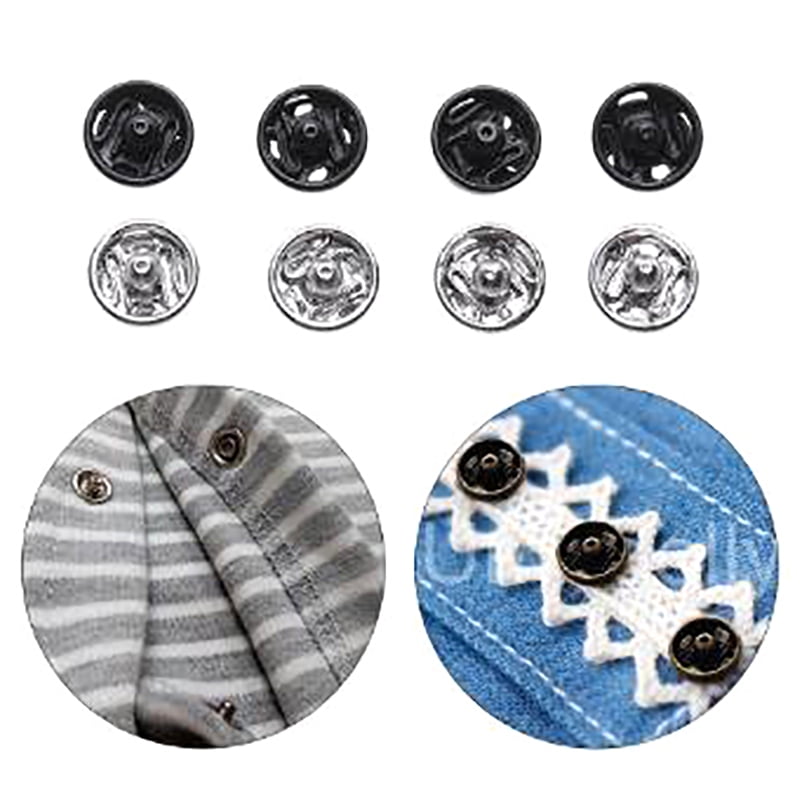 24Pcs Mini Buttons Buckles for DIY Doll Clothes 6mm Metal Buckle Invisible Snap#