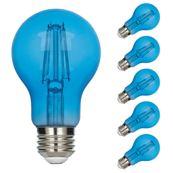 Westinghouse 4.5 Watt (40 Watt Equivalent) Blue A19 Omni Filament LED Light Bulb Medium (E26) Base, 6-Pack