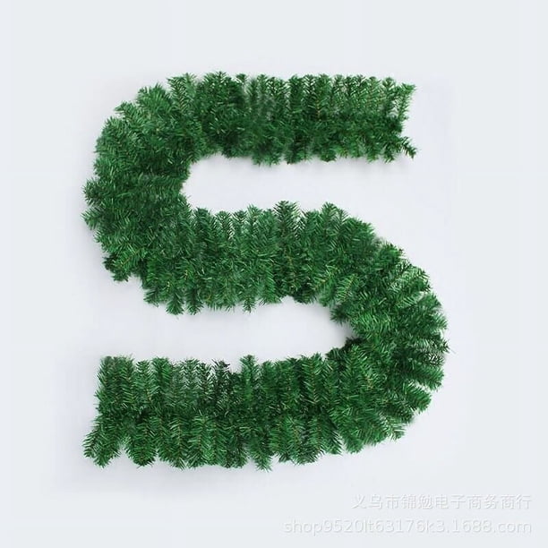 Guirnalda verde navideña de lujo, 2,7 m de largo, decoración del hogar, guirnalda de ciprés, guirnaldas de vid con adorno para luz Led, venta al por mayor