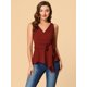 thumbnail image 3 of INSPIRE CHIC INSPIRE CHIC Tops De Verano Para Mujer, Sin Mangas, Con Escote En V, Con Lazo, En La Cintura Rojo ladrillo M, 3 of 5