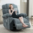 thumbnail image 2 of Power Recliner Chair for Adults, UHOMEPRO Swivel Recliner Chair with Massage and Heat, Manual Nursery Rocker Chair Sofa with USB Port, Modern Living Room Lounge Chair with Side Pockets, Blue, 2 of 10
