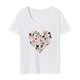 thumbnail image 1 of Camiseta para mujer con cuello redondo y cuello redondo, cómoda camiseta básica informal para vacaciones XL, 1 of 7