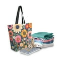 thumbnail image 2 of FORMRS Womens Canvas Tote Bag with Zipper Inner Pocket Shoulder Handbag, Large Colorful Flowers, 2 of 7