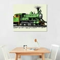 thumbnail image 3 of Nawypu Set of  Green Steam Train Nursery Vehicle Art Canvas Wall Art Framed Paintings Prints Watercolor Steam Locomotive Canvas Wall Decor for Home Boy Bedroom, 3 of 5