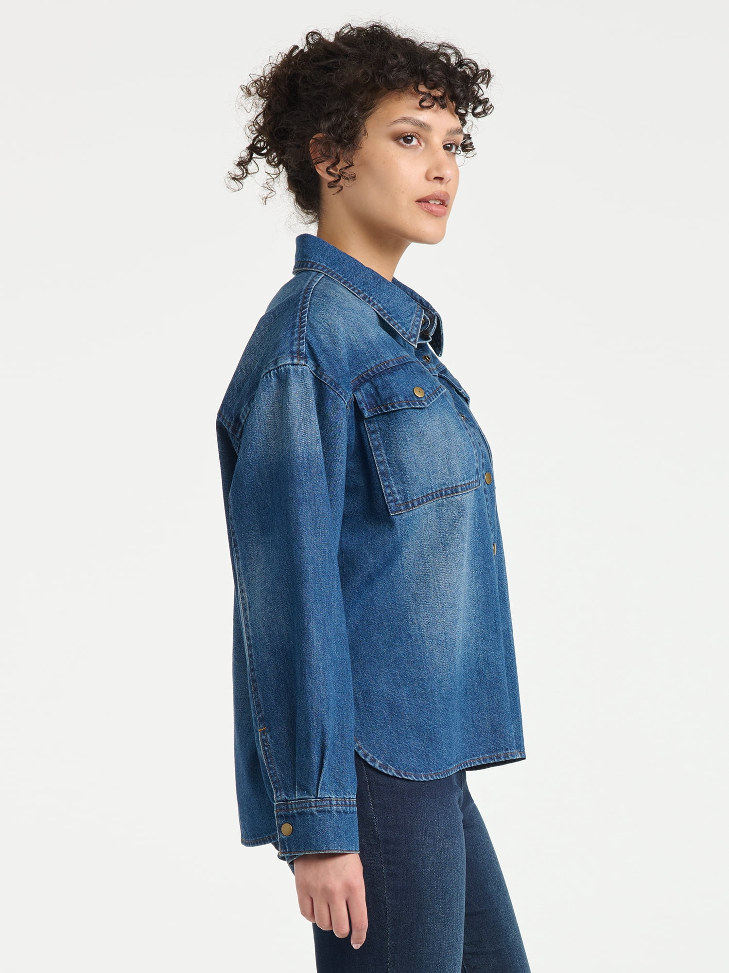 Sofia Vergara Women's Relaxed Boyfriend Shirt, Sizes XS-XXL