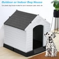 thumbnail image 2 of FDW Dog House Indoor Outdoor Durable Ventilate Waterproof Pet Plastic Dog House for Small Medium Large Dogs,34.5"L x 30.5"W x 32"H,Grey, 2 of 6