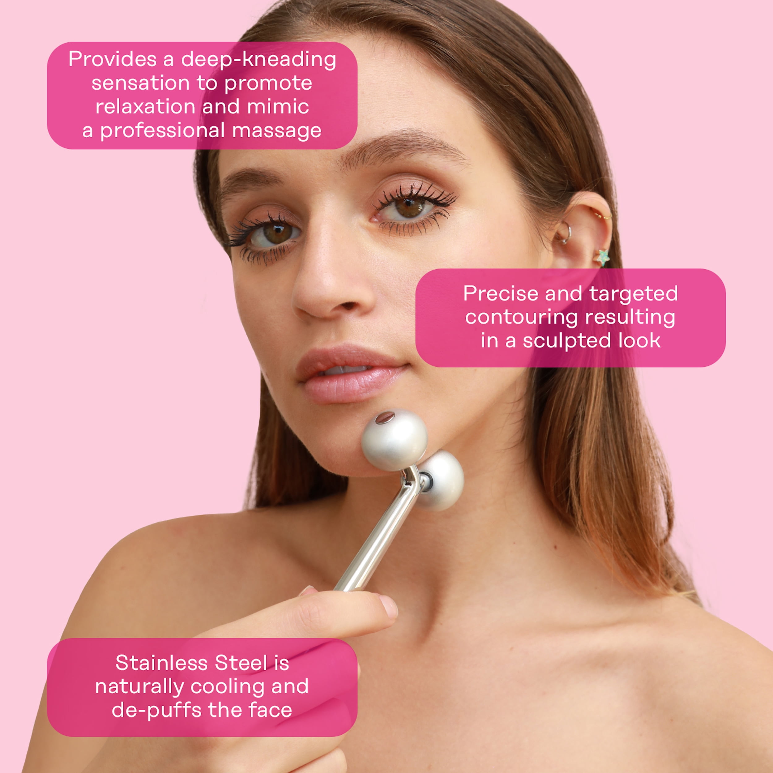 Skin Gym Face Sculptor Facial Massage Tool, Sculpts and Defines Facial Structure, 100% Stainless Steel