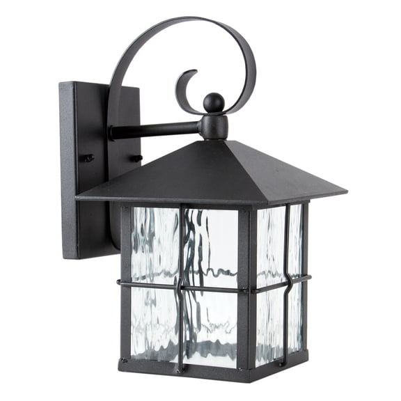 Luminance Sunset Lighting F4631-31-LED Outdoor Lantern - Water Glass, DOB - with Black Finish