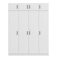 thumbnail image 2 of 4-Door Wardrobe with 1 Drawer and Top Cabinet , White, 2 of 16