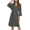 thumbnail image 2 of U2SKIIN Womens Robes, Soft Spa Knit Bathrobe Lightweight Loungewear,(Dark Grey Mel,2XL), 2 of 4