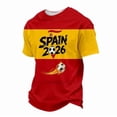 thumbnail image 3 of Soccer Cup 2026 Graphic Tee for Men, Crew Neck Short Sleeve National Team Jersey Shirt - Lightweight Summer Fan Top with Country Flag Print for Match Day & Casual Wear Red XXXXXL, 3 of 6