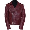 thumbnail image 3 of Pure Leather Men’s Brando Lambskin Motorcycle Jacket – Real Biker Premium Zipper Pockets, 3 of 4