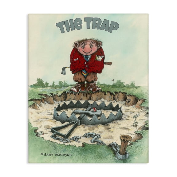 Stupell Industries Contemporary The Trap Funny Golf Cartoon Sports Design Canvas Art, 24 x 30, by Gary Patterson