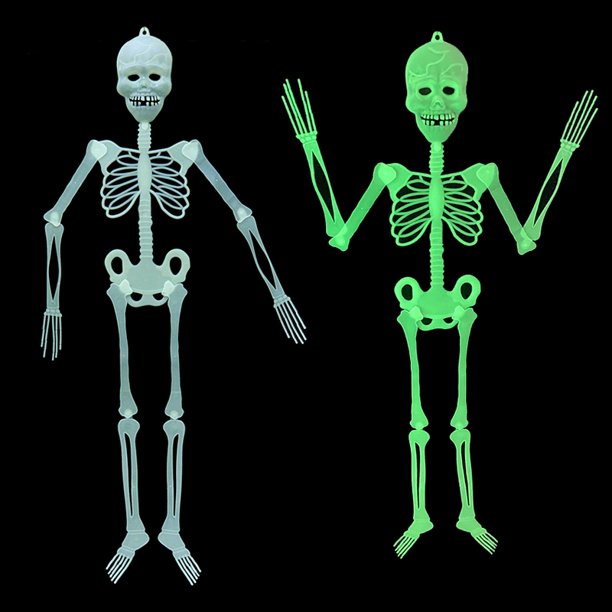Esqueleto luminoso de Halloween iluminado, fantasma, decoración de puerta de patio al aire libre, decoraciones de esqueleto de cuerpo humano para colgar