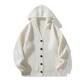 thumbnail image 2 of Men's Stylish Retro Wool Blend Hooded Sweater Coat for Autumn Winter Comfortable Lightweight Outerwear, 2 of 2