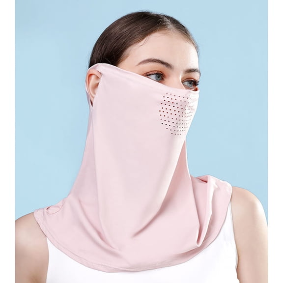 QSAWXQZ Unisex Sun Protection Face Cover Ear Loop Breathable Lightweight Neck Gaiter Free Size