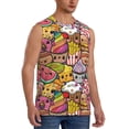 thumbnail image 2 of Uemuo Fruit-Flavored Ice-Cream Pattern Men's Sleeveless T-Shirt,Muscle Athletic Tank Top, Moisture-wicking Quick-dry Breathable Classic Tee Top for Gym Run Outdoor Sports-X-Large, 2 of 8