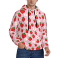 thumbnail image 2 of Pofeuu Hand Drawn Strawberry Print Mens Casual Hooded Collar Drawstring Hoodies Pullover Sweatshirts Casual Long Sleeve Shirts-Large, 2 of 7