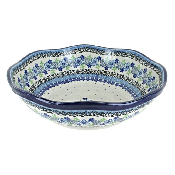 Blue Rose Polish Pottery Eliza Large Scallop Bowl