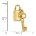 thumbnail image 2 of 8.21mm 14k Solid Yellow Gold Polished Lock and Key Pendant Necklace Pendant for Women - 1.1 Grams, 2 of 2