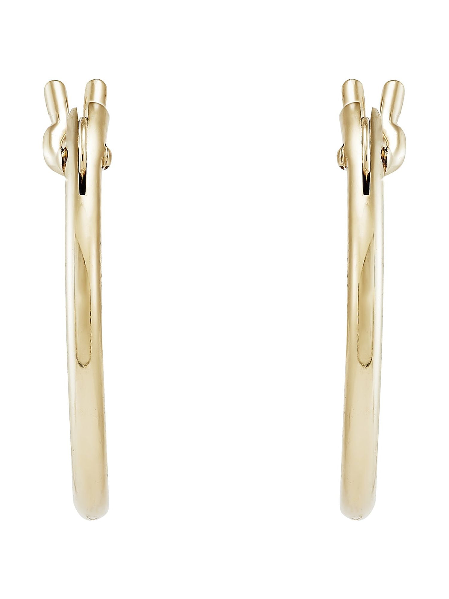 Brilliance Fine Jewelry 10K Yellow Gold 12MM Hollow Round Snap Hoops 10K Earrings