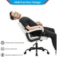 thumbnail image 6 of PetFurnishn Mid Back Executive Office Chair Swivel Computer Task Chair with Armrests,Ergonomic Leather-Padded Desk Chair with Lumbar Support(White), 6 of 8