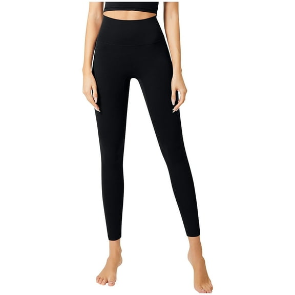 Juslio Pants for Women Sweat Running Solid Elastic Yoga High Waisted Black Womens Leggings
