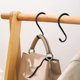 thumbnail image 5 of Large Black Rubberized Coated S Hooks - 6 Pack Heavy Duty Closet Hooks for Hanging Tools Plants Lights Purses Handbags Coats Jeans Cups Pans and Pots, 5 of 5