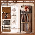 thumbnail image 3 of 3 Tier Record Player Stand with Storage Up to 300 Albums, Movable Stand for Vinyl, Records Shelf for Living Room Bedroom, 3 of 8