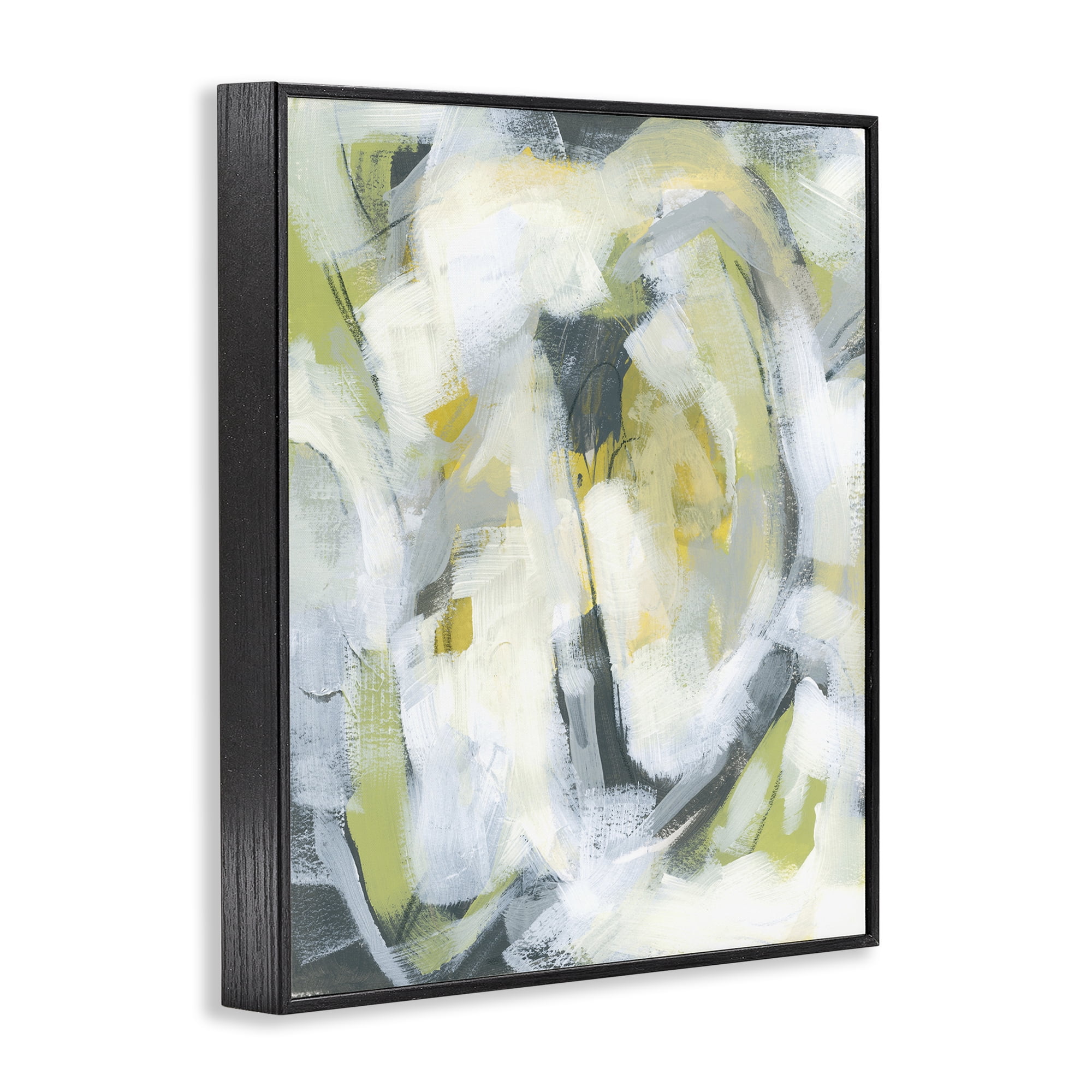 Stupell Industries Complex Abstract Distortion Abstract Painting Black Framed Art Print Wall Art, 16 x 20