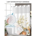 thumbnail image 4 of No Hook Cloth Fabric Shower Curtain with Snap in Liner, Thanksgiving Pumpkins Waterproof Shower Curtains Set with See Through Top Window, Autumn Leaves Pastoral Country Bath Curtains Shower 72"x72", 4 of 6