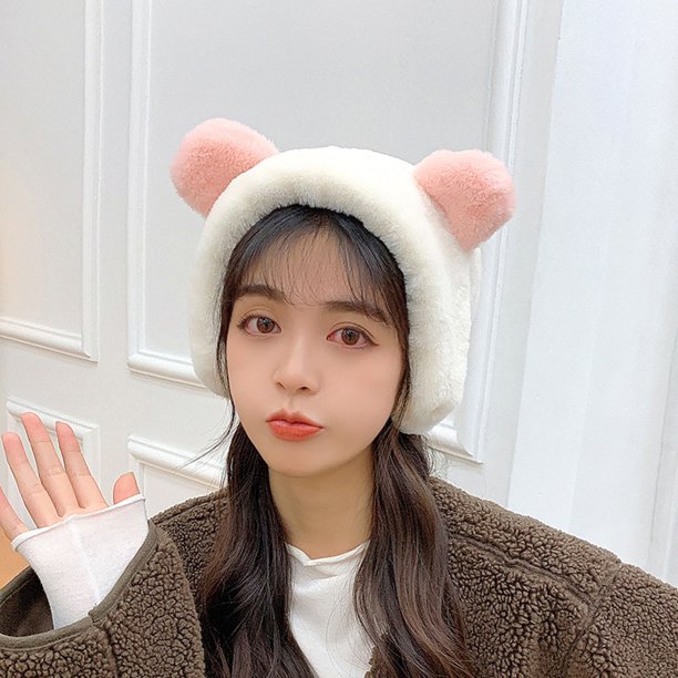 Cute Bear Ear Earmuffs Diadema de ala ancha para mujer Tocado Wmkox8yii fajkfhkj4300