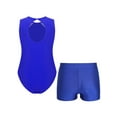 thumbnail image 2 of TTAO Gymnastics Leotard for Girls 2 Piece Outfits Gymnastics Bodysuit with Shorts Set Tank Unitard Blue 8, 2 of 7