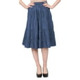 thumbnail image 7 of Women's Below the Knee Length 5 Tiered Denim Prairie Skirt, 7 of 7