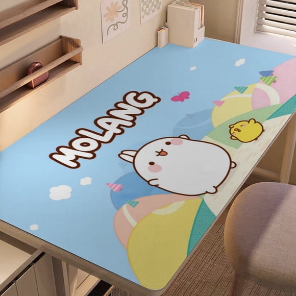 Molang alfombrilla de escritorio/mesa extra-grande con base antideslizante de cuero y diseño temático; versátil para escritorios de ordenador, mesas de comedor, etc.40*60cm