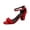 Red, variant on Willtoo Womens Block Heel Open Toe Strap Ankle Buckle Heeled Sandal